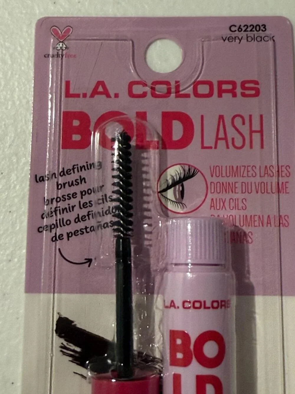 LA Colors Bold Lash Mascara Very Black Defining Volume 2 Pack New
